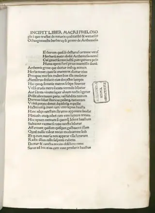 De viribus herbarum, opening page