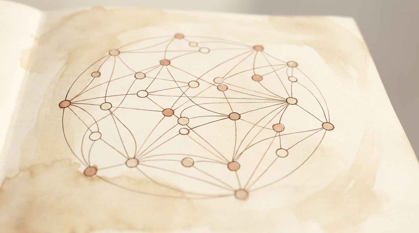 A constellation chart reimagined as a network connecting poems