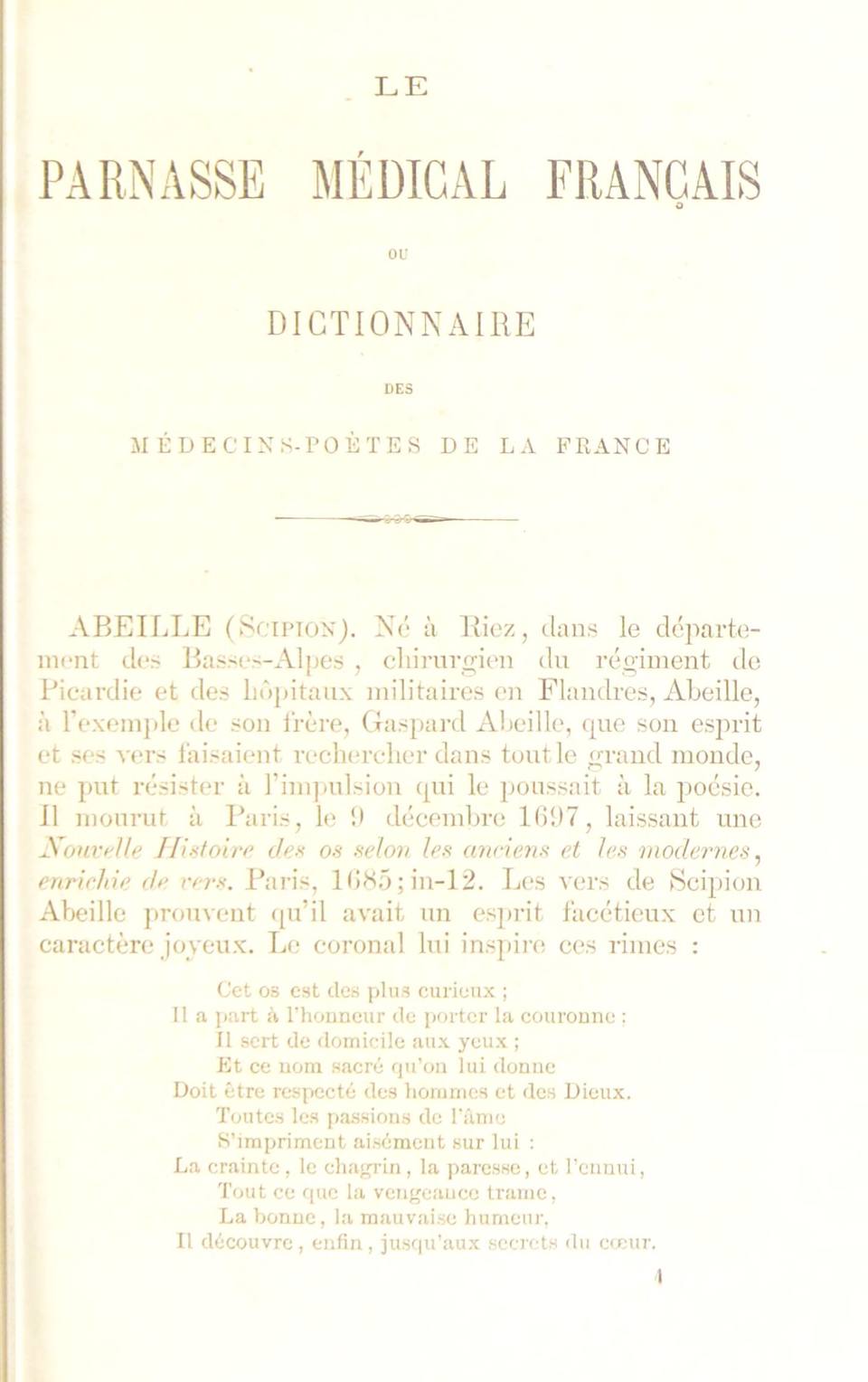 Cover scan of Le Parnasse médical français, 1874