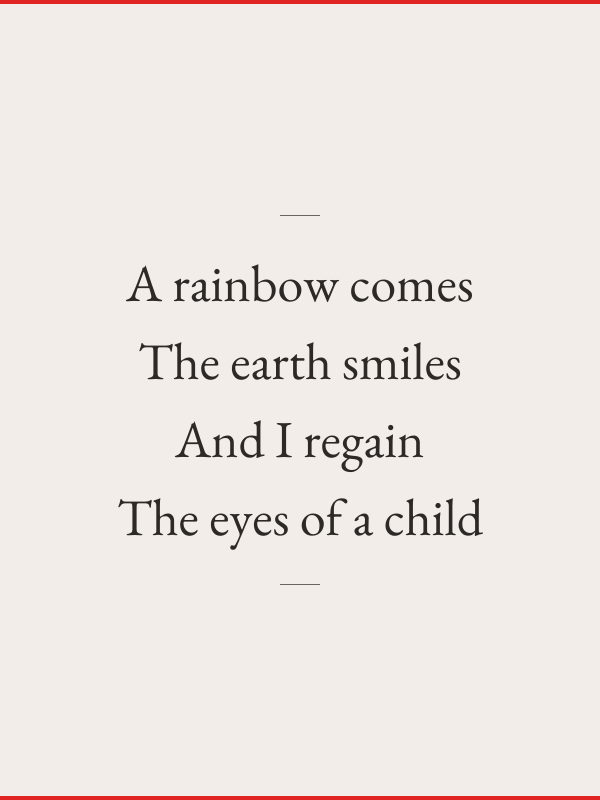 A rainbow comes