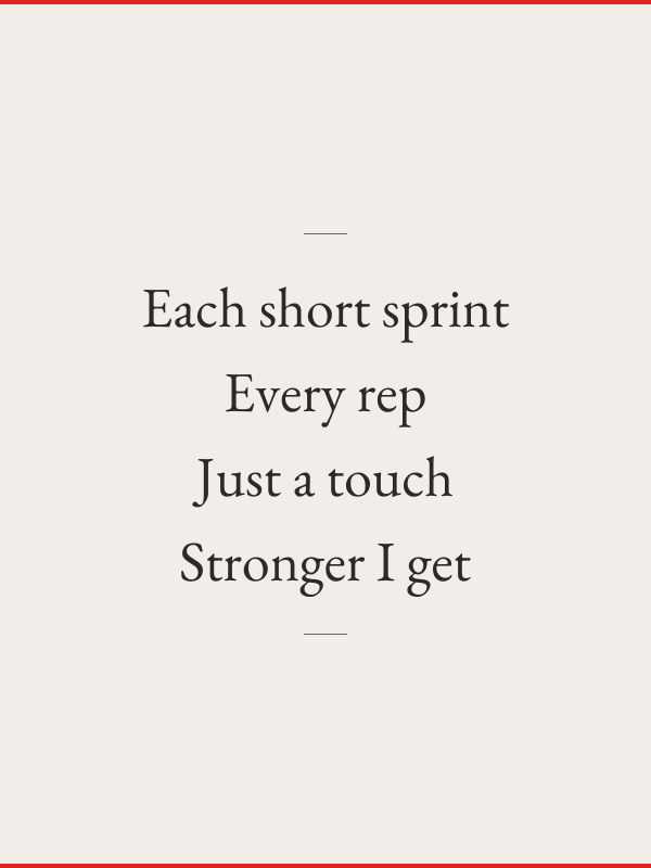 Each short sprint