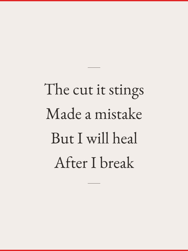 The cut it stings