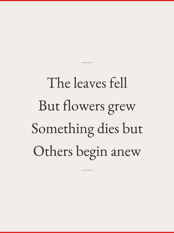 The leaves fell